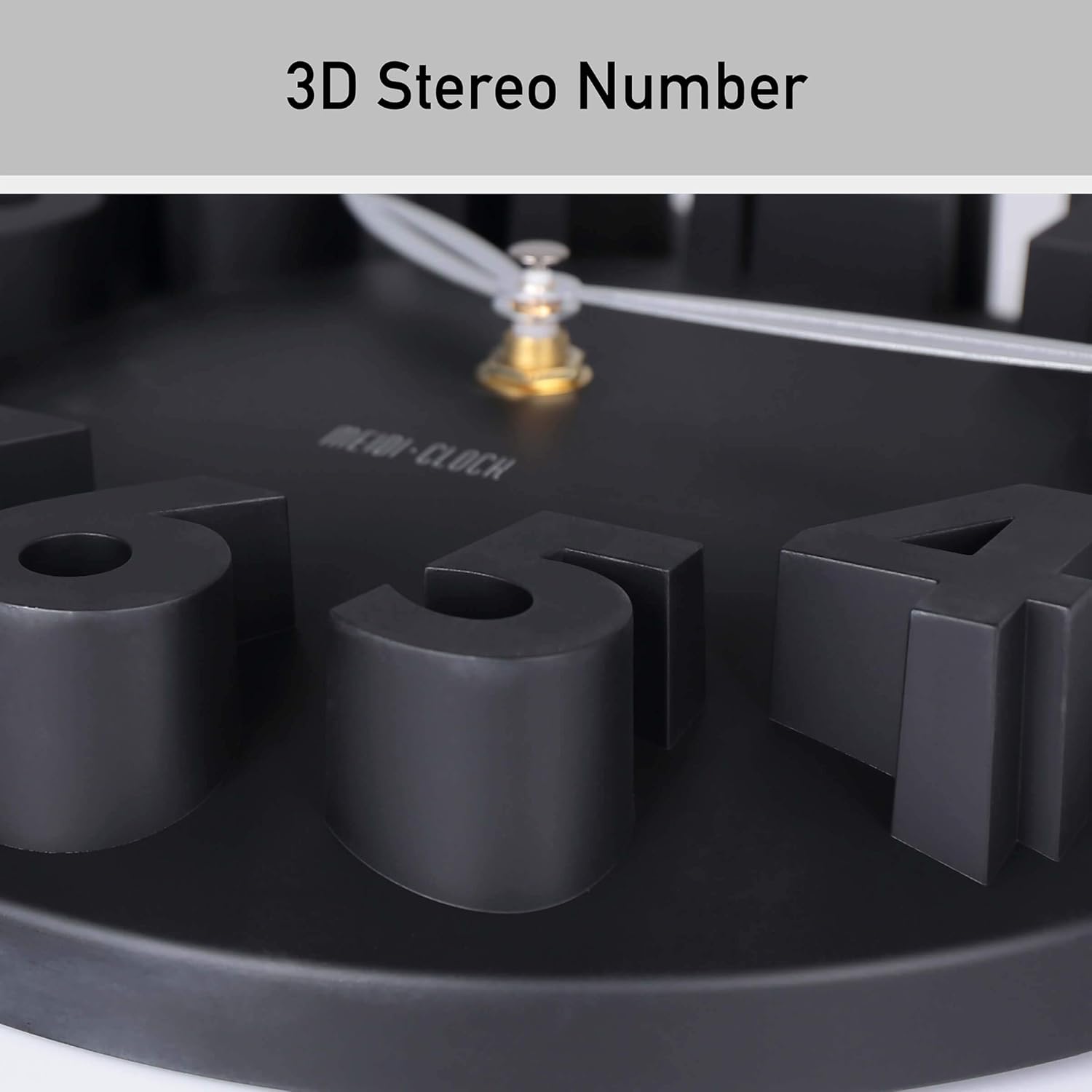 MEIDI CLOCK Modern Design Mickey Mouse Big Digit 3D Wall Clock Home Decor Decoration - Black